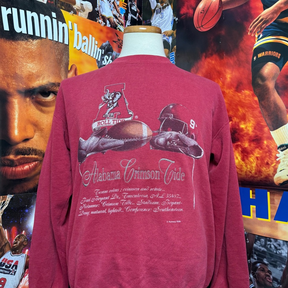 Vintage 90s Alabama Crimson Tide Nutmeg College Football Sweatshirt Mens Sz XL